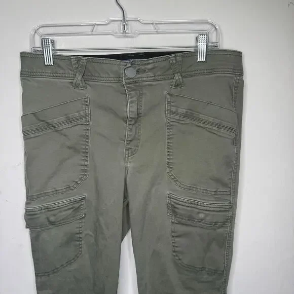 Democracy Absolution Cargo Pants Size 12 Olive Green Utility Stretch Casual - Picture 3 of 10